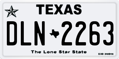 TX license plate DLN2263
