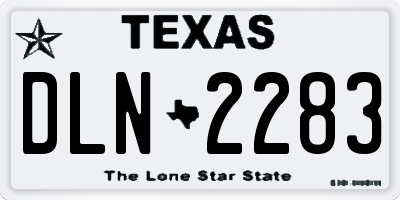 TX license plate DLN2283