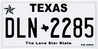 TX license plate DLN2285