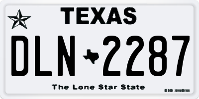 TX license plate DLN2287