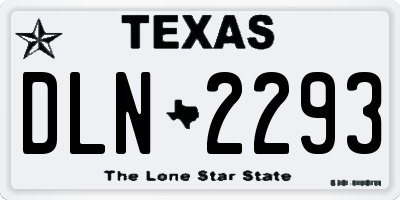 TX license plate DLN2293