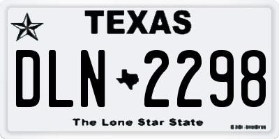TX license plate DLN2298
