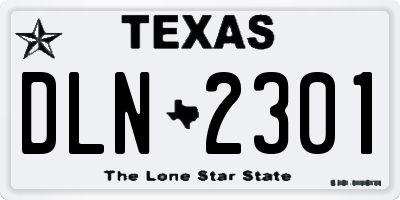 TX license plate DLN2301