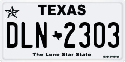 TX license plate DLN2303