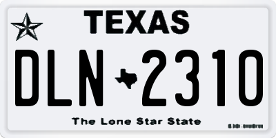 TX license plate DLN2310