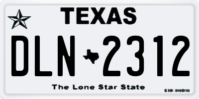 TX license plate DLN2312