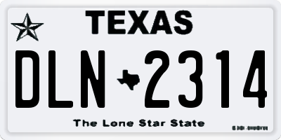 TX license plate DLN2314