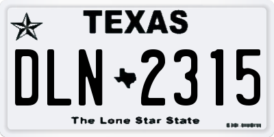 TX license plate DLN2315