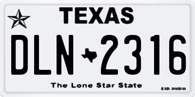 TX license plate DLN2316
