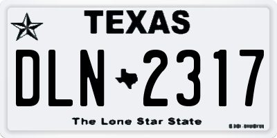 TX license plate DLN2317