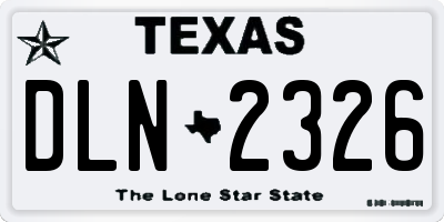 TX license plate DLN2326