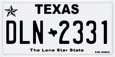 TX license plate DLN2331