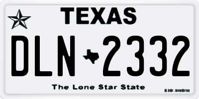 TX license plate DLN2332