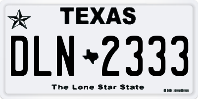 TX license plate DLN2333