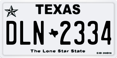 TX license plate DLN2334