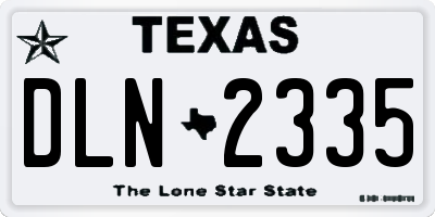 TX license plate DLN2335