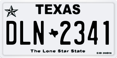TX license plate DLN2341