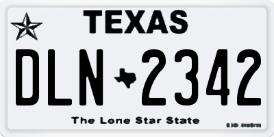TX license plate DLN2342