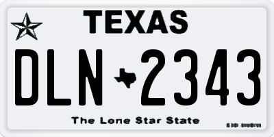 TX license plate DLN2343
