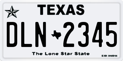TX license plate DLN2345