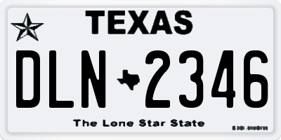 TX license plate DLN2346