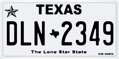 TX license plate DLN2349