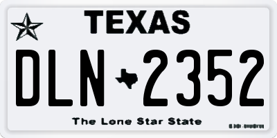 TX license plate DLN2352