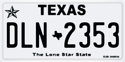 TX license plate DLN2353