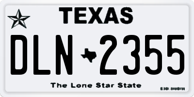 TX license plate DLN2355