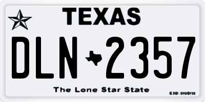 TX license plate DLN2357