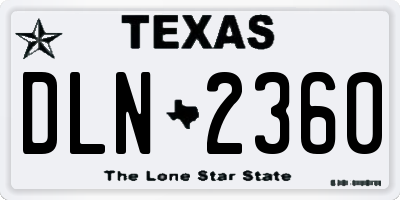TX license plate DLN2360