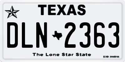 TX license plate DLN2363