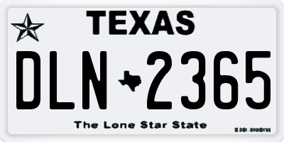 TX license plate DLN2365