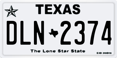 TX license plate DLN2374