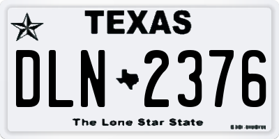 TX license plate DLN2376