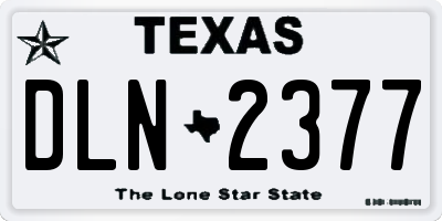 TX license plate DLN2377