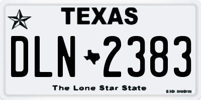 TX license plate DLN2383