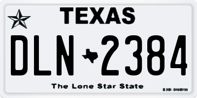 TX license plate DLN2384