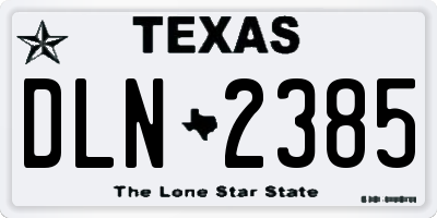 TX license plate DLN2385