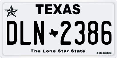 TX license plate DLN2386