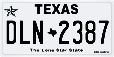 TX license plate DLN2387