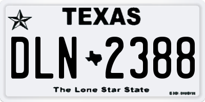 TX license plate DLN2388