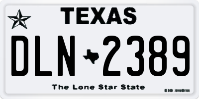 TX license plate DLN2389