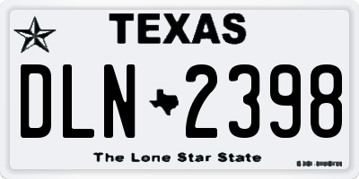 TX license plate DLN2398