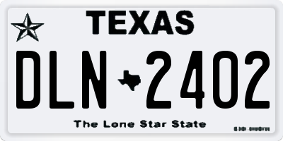 TX license plate DLN2402