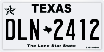 TX license plate DLN2412