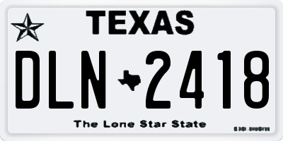 TX license plate DLN2418