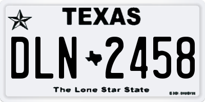TX license plate DLN2458
