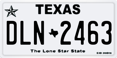 TX license plate DLN2463