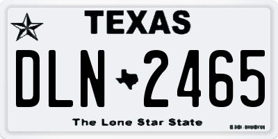 TX license plate DLN2465